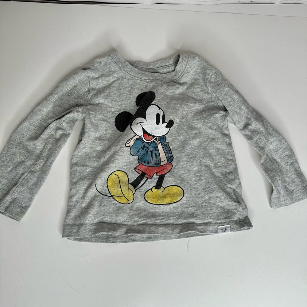 GAP x Disney | Mickey Mouse Valentine Long Sleeve Shirt Size 18 to 24 months - Picture 1 of 5